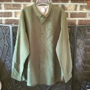 North Face *OLIVE GREEN* Men's Button Front Shirt XL EUC!
